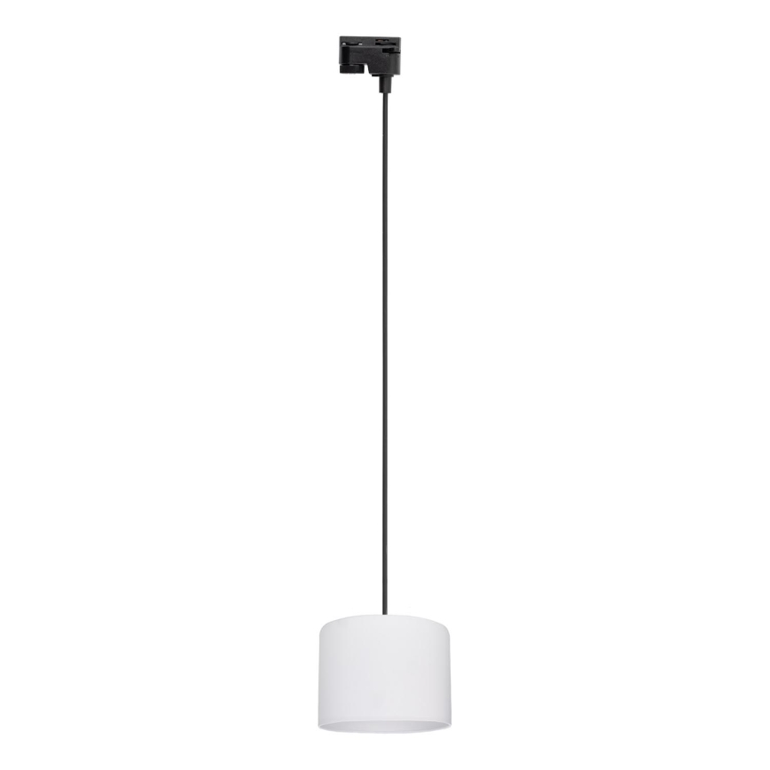 Ljuskrona med textilsladd för 1-fas skensystem TRACER 1xE27/15W/230V diameter 20 cm svart/vit
