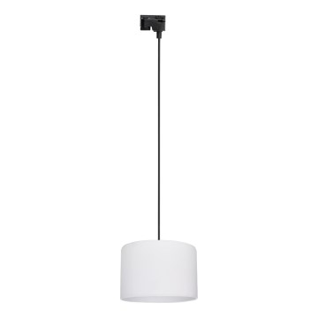 Ljuskrona med textilsladd för 1-fas skensystem TRACER 1xE27/15W/230V diameter 30 cm svart/vit