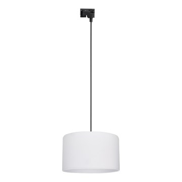 Ljuskrona med textilsladd för 1-fas skensystem TRACER 1xE27/15W/230V diameter 38 cm svart/vit