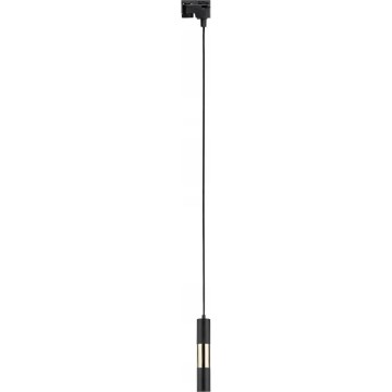 Ljuskrona med textilsladd för 1-fas skensystem TRACER 1xGU10/10W/230V svart/guld