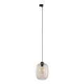 Ljuskrona med textilsladd För 3-fas skensystem ELIO 1xE27/15W/230V svart/rökig beige