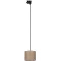 Ljuskrona med textilsladd för 3-fas skensystem TRACER 1xE27/15W/230V diameter 20 cm svart/brun