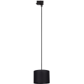 Ljuskrona med textilsladd för 3-fas skensystem TRACER 1xE27/15W/230V diameter 20 cm svart