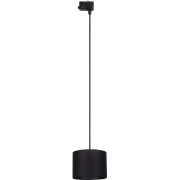 Ljuskrona med textilsladd för 3-fas skensystem TRACER 1xE27/15W/230V diameter 20 cm svart