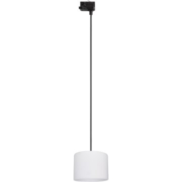 Ljuskrona med textilsladd för 3-fas skensystem TRACER 1xE27/15W/230V diameter 20 cm svart/vit