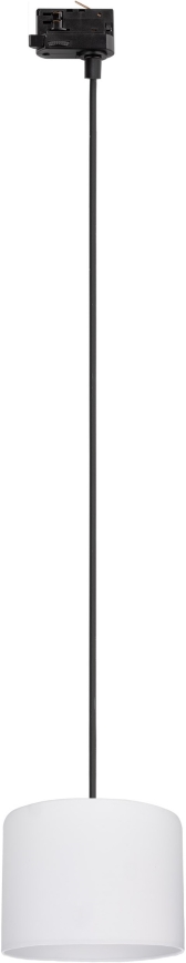 Ljuskrona med textilsladd för 3-fas skensystem TRACER 1xE27/15W/230V diameter 20 cm svart/vit