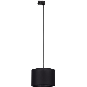 Ljuskrona med textilsladd för 3-fas skensystem TRACER 1xE27/15W/230V diameter 30 cm svart