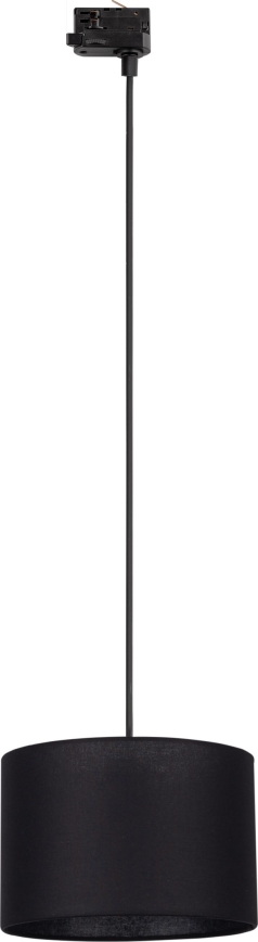 Ljuskrona med textilsladd för 3-fas skensystem TRACER 1xE27/15W/230V diameter 30 cm svart