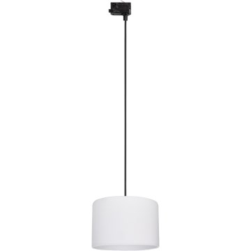 Ljuskrona med textilsladd för 3-fas skensystem TRACER 1xE27/15W/230V diameter 30 cm svart/vit