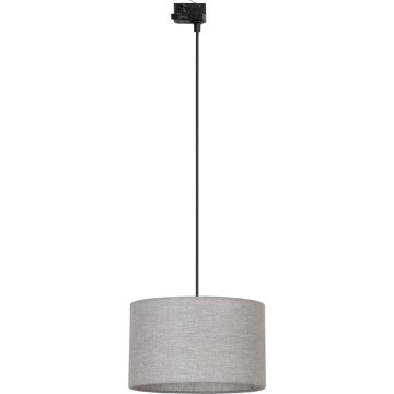 Ljuskrona med textilsladd för 3-fas skensystem TRACER 1xE27/15W/230V diameter 38 cm svart/grå