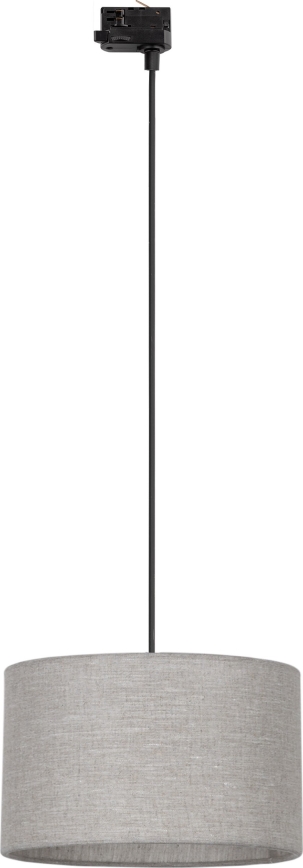 Ljuskrona med textilsladd för 3-fas skensystem TRACER 1xE27/15W/230V diameter 38 cm svart/grå