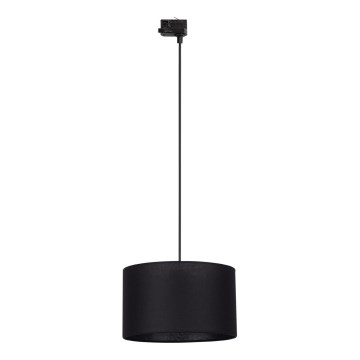 Ljuskrona med textilsladd för 3-fas skensystem TRACER 1xE27/15W/230V diameter 38 cm svart