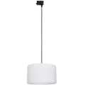 Ljuskrona med textilsladd för 3-fas skensystem TRACER 1xE27/15W/230V diameter 38 cm svart/vit