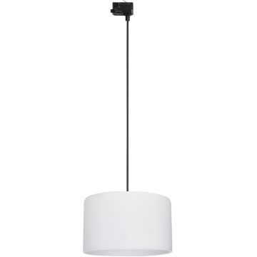 Ljuskrona med textilsladd för 3-fas skensystem TRACER 1xE27/15W/230V diameter 38 cm svart/vit