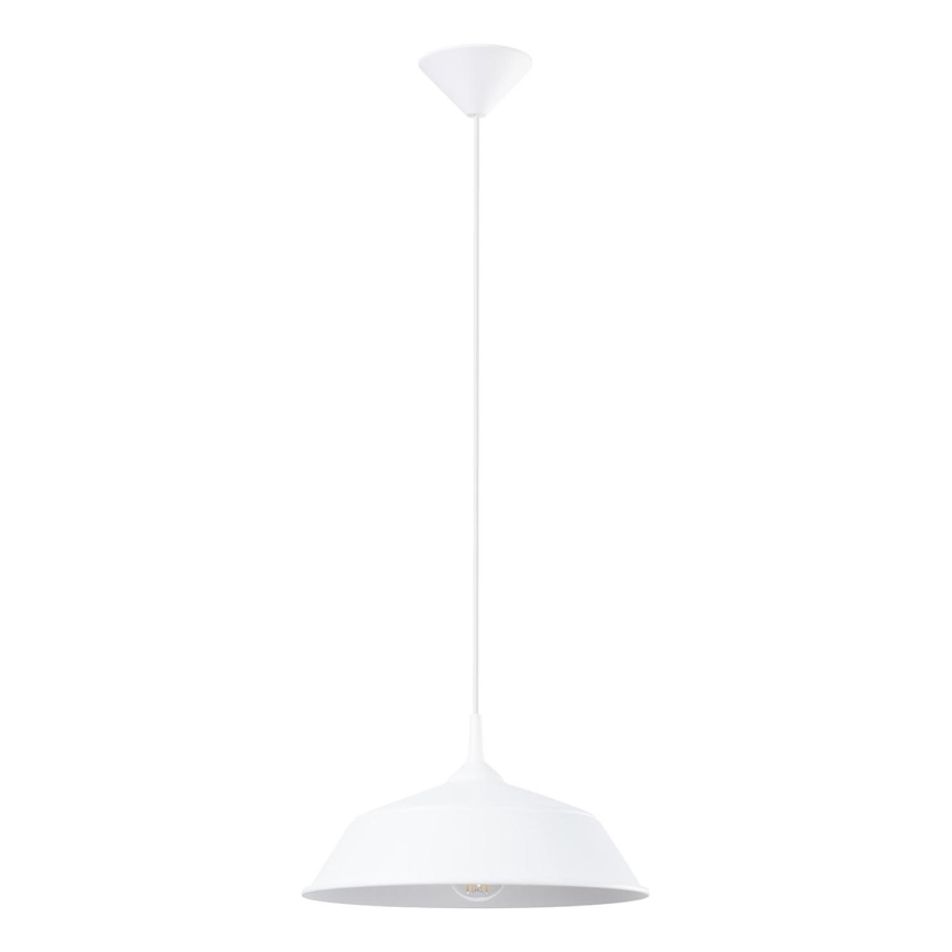 Ljuskrona med textilsladd FRIKA 1xE27/15W/230V diameter 34 cm vit