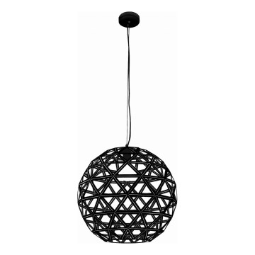 Ljuskrona med textilsladd FROZEN 1xE27/60W/230V diameter 50 cm svart