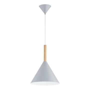 Ljuskrona med textilsladd FUKS 1xE27/15W/230V grå/beige