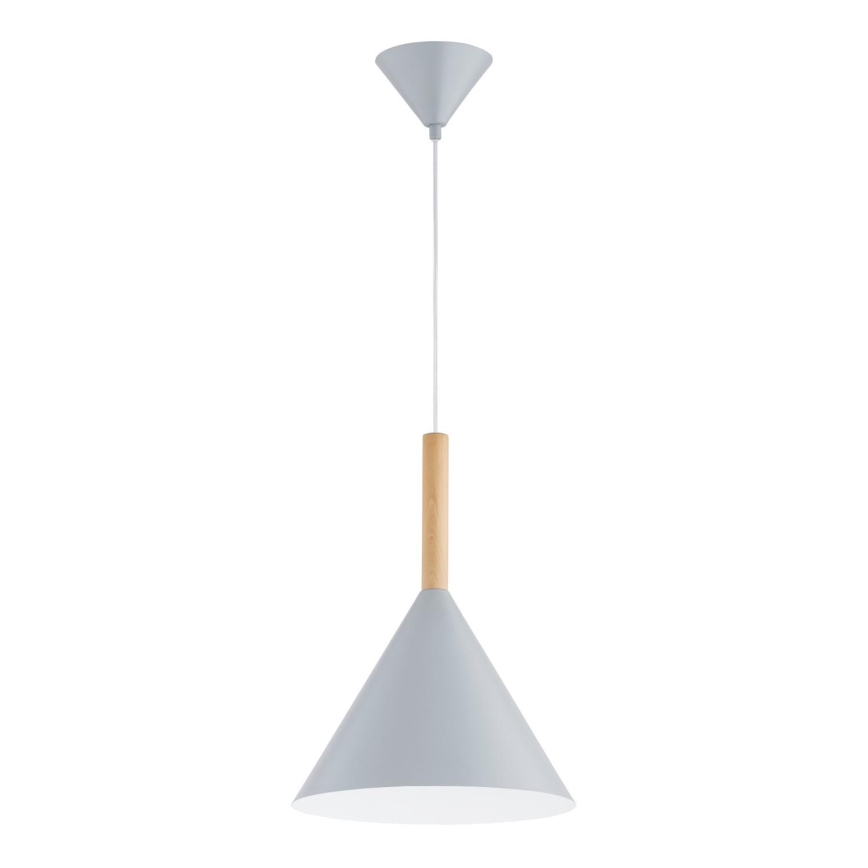 Ljuskrona med textilsladd FUKS 1xE27/15W/230V grå/beige