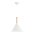 Ljuskrona med textilsladd FUKS 1xE27/15W/230V grädde/beige