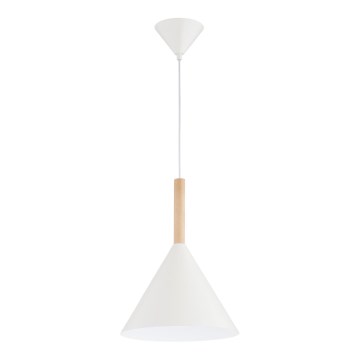 Ljuskrona med textilsladd FUKS 1xE27/15W/230V grädde/beige
