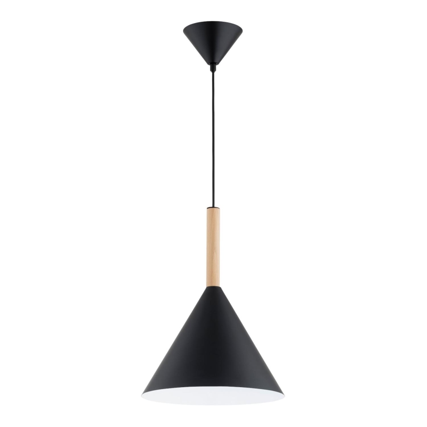 Ljuskrona med textilsladd FUKS 1xE27/15W/230V svart/beige