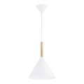 Ljuskrona med textilsladd FUKS 1xE27/15W/230V vit/beige