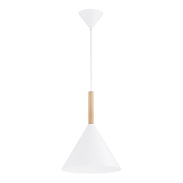 Ljuskrona med textilsladd FUKS 1xE27/15W/230V vit/beige