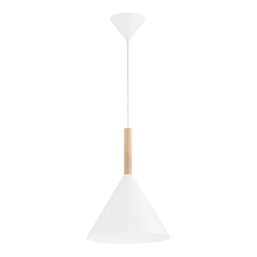 Ljuskrona med textilsladd FUKS 1xE27/15W/230V vit/beige
