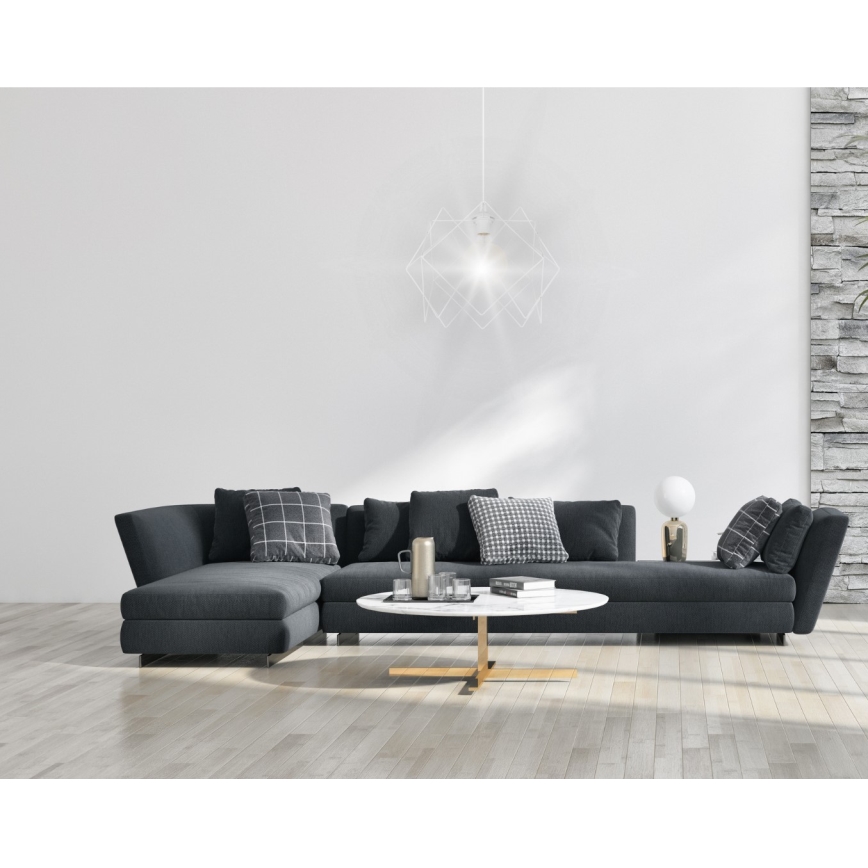 Ljuskrona med textilsladd GALL 1xE27/60W/230V vit