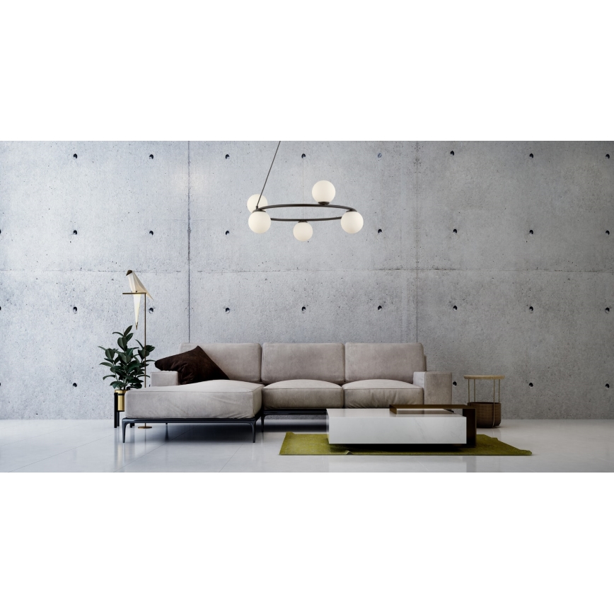 Ljuskrona med textilsladd GAMA 5xG9/12W/230V svart