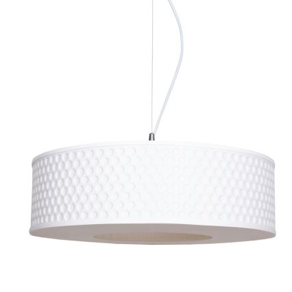 Ljuskrona med textilsladd GARDA 1xE27/60W/230V diameter 40 cm vit