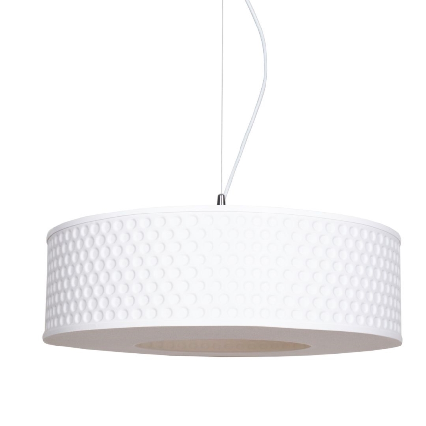 Ljuskrona med textilsladd GARDA 1xE27/60W/230V diameter 40 cm vit