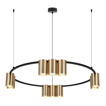 Ljuskrona med textilsladd GENESIS 10xGU10/8W/230V guld