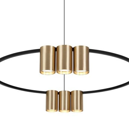 Ljuskrona med textilsladd GENESIS 10xGU10/8W/230V guld
