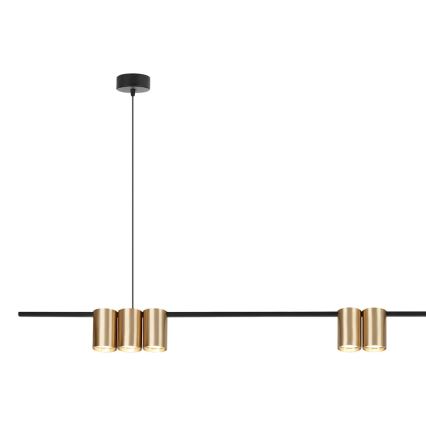 Ljuskrona med textilsladd GENESIS 7xGU10/8W/230V guld
