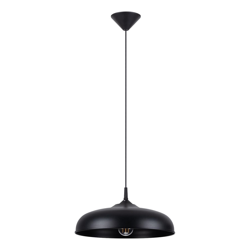 Ljuskrona med textilsladd GINA 1xE27/15W/230V diameter 38 cm svart