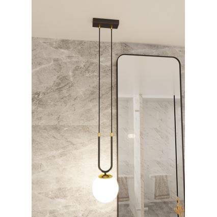Ljuskrona med textilsladd GLAM 1xE14/10W/230V svart