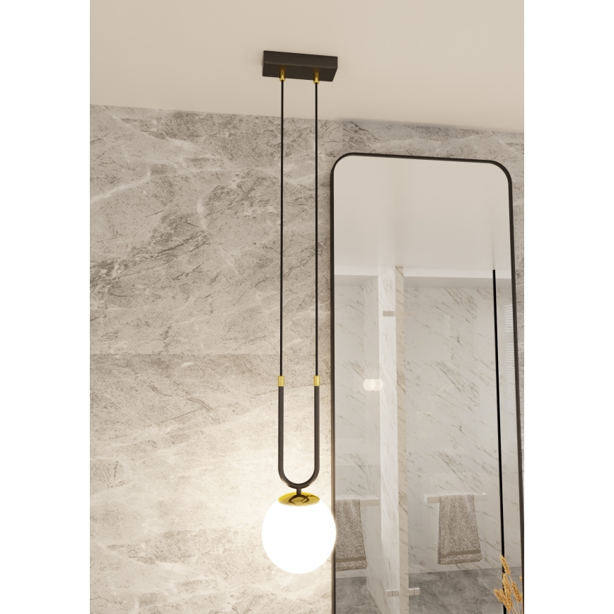 Ljuskrona med textilsladd GLAM 1xE14/10W/230V svart