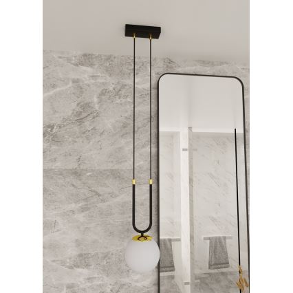 Ljuskrona med textilsladd GLAM 1xE14/10W/230V svart