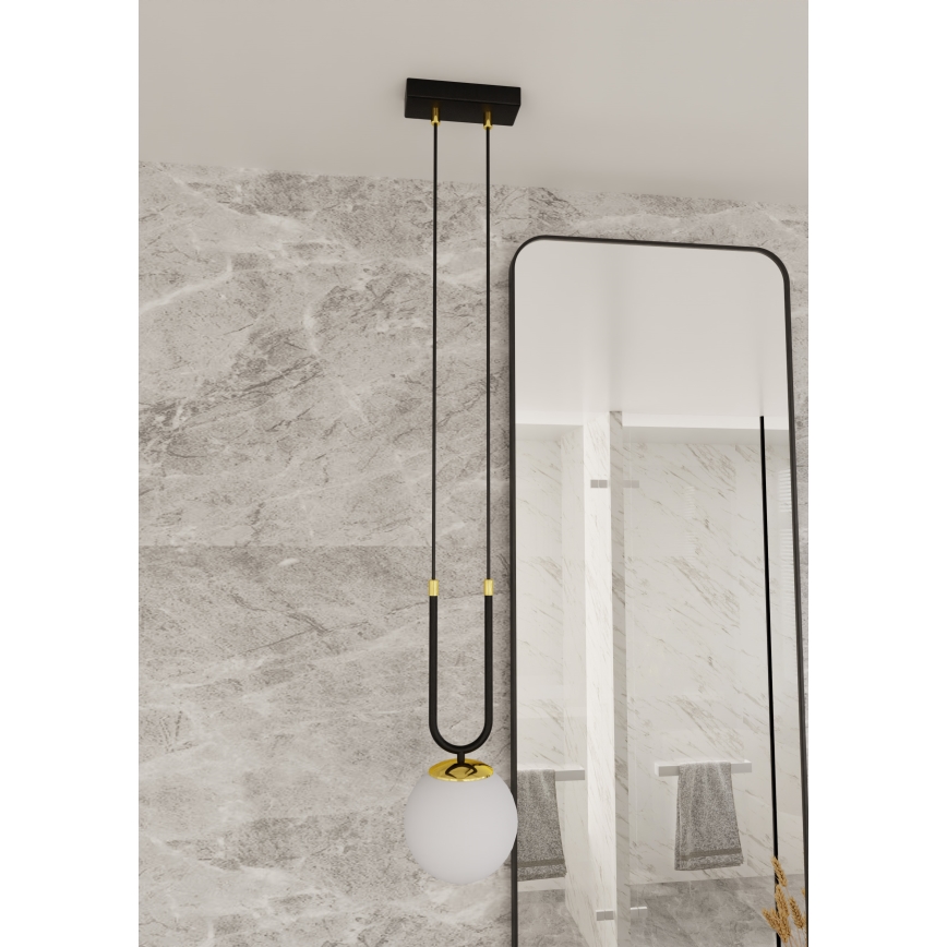 Ljuskrona med textilsladd GLAM 1xE14/10W/230V svart