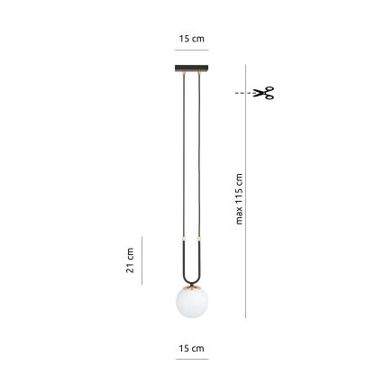 Ljuskrona med textilsladd GLAM 1xE14/10W/230V svart
