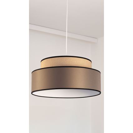 Ljuskrona med textilsladd GRACE 1xE27/60W/230V beige/brun