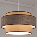 Ljuskrona med textilsladd GRACE 1xE27/60W/230V diameter 40 cm beige/brun