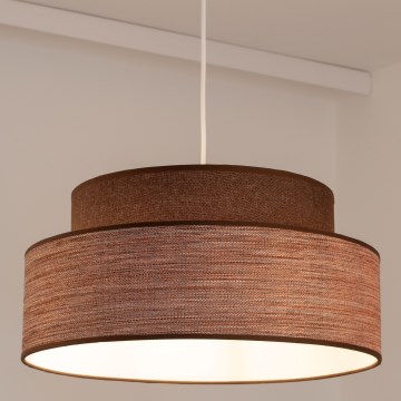 Ljuskrona med textilsladd GRACE 1xE27/60W/230V diameter 40 cm brun/beige