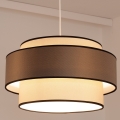 Ljuskrona med textilsladd GRACE 1xE27/60W/230V diameter 40 cm grädde/brun