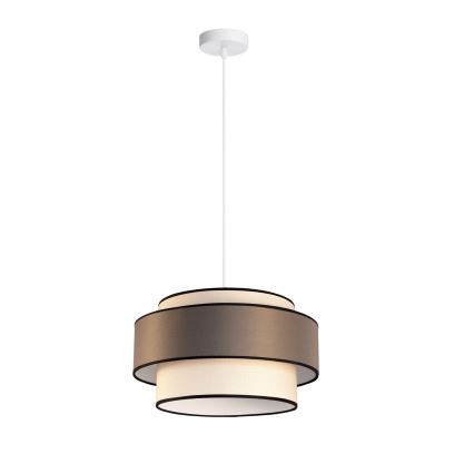 Ljuskrona med textilsladd GRACE 1xE27/60W/230V diameter 40 cm grädde/brun