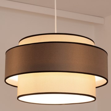 Ljuskrona med textilsladd GRACE 1xE27/60W/230V grädde/brun