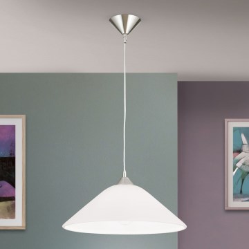 Ljuskrona med textilsladd GRADO 1xE27/60W/230V diameter 40 cm matt krom
