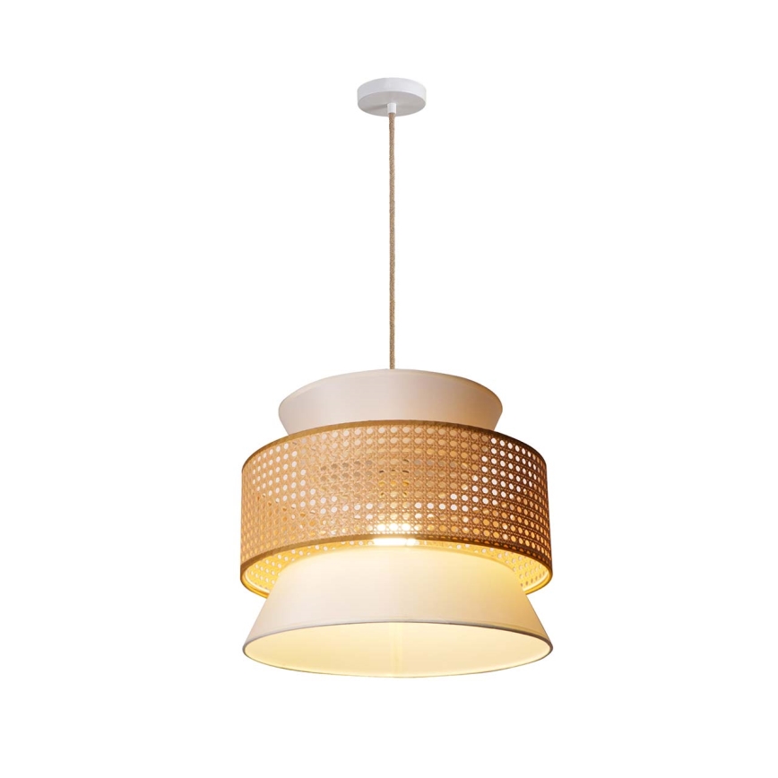 Ljuskrona med textilsladd GRENADA 1xE27/20W/230V diameter 40 cm beige