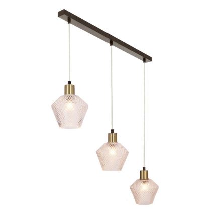 Ljuskrona med textilsladd GRENIKO 3xE14/40W/230V